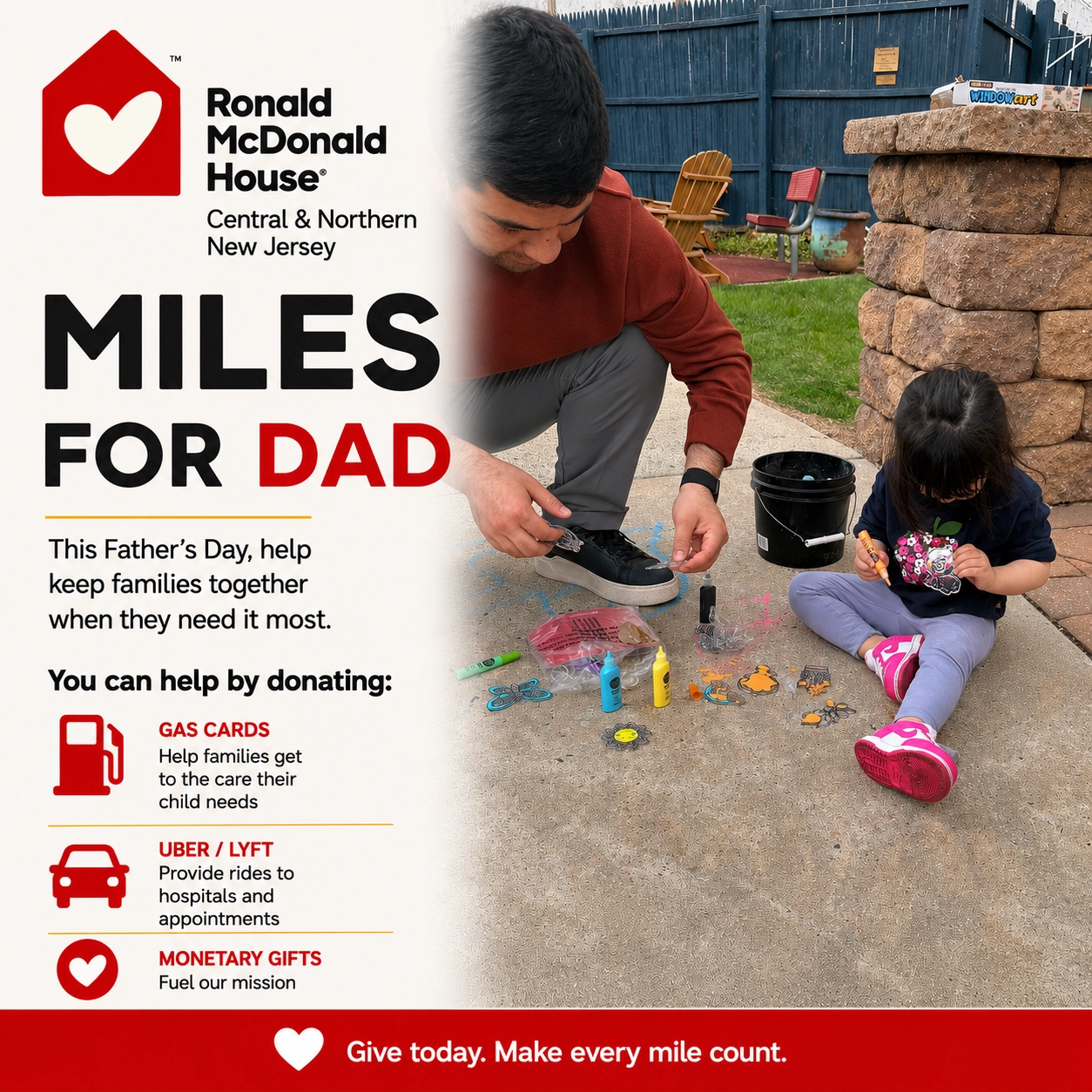 Miles for Dad image of the announcement